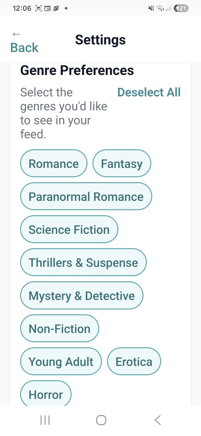 Genre preferences picker